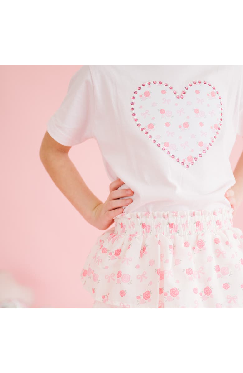 Sweet Wink Dainty Rose Pearl Heart Patch Short Sleeve T-Shirt, Alternate, color, Ballet Pink