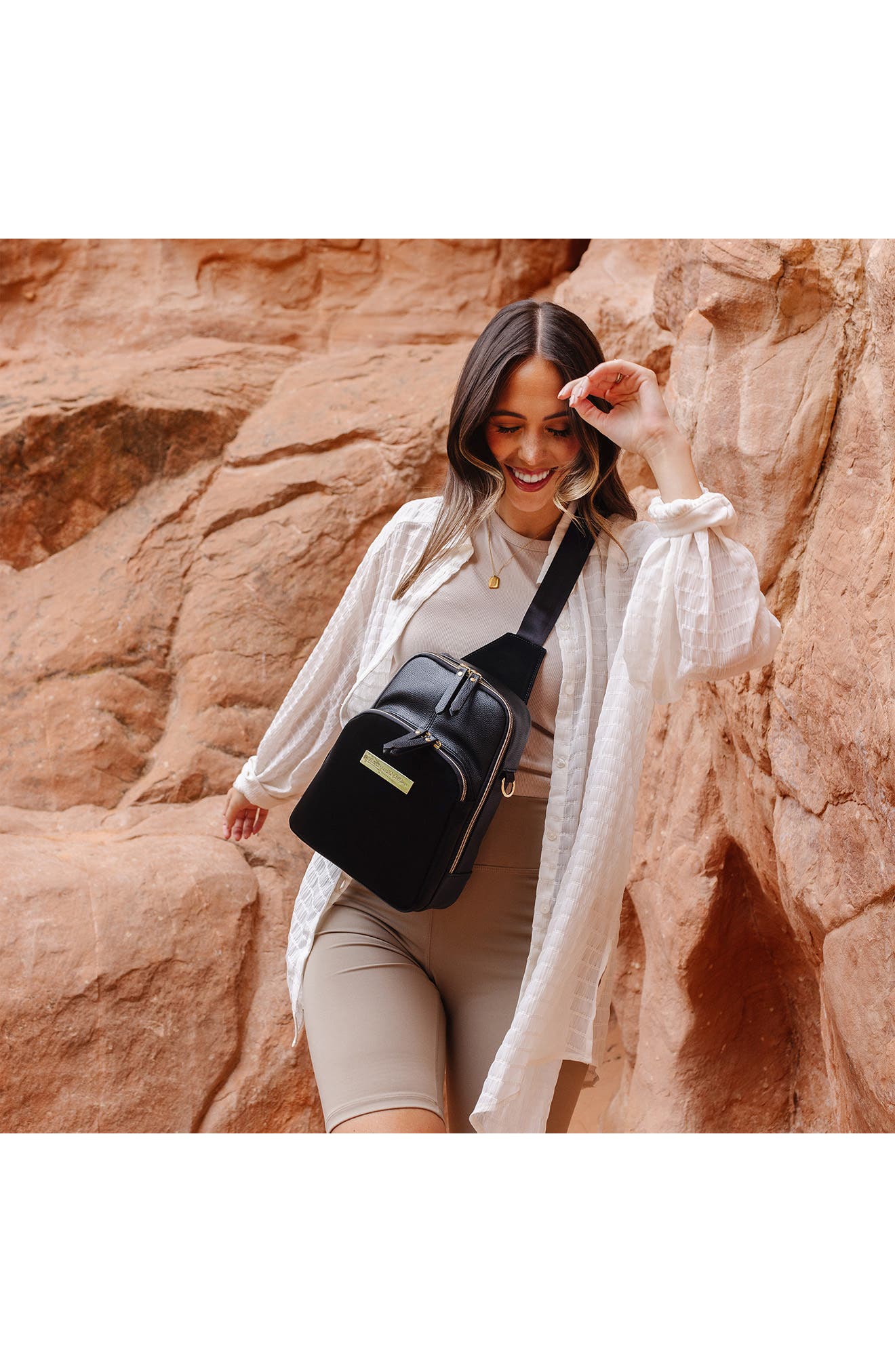 Petunia Pickle Bottom Crisscross Sling Bag, Alternate, color, Black