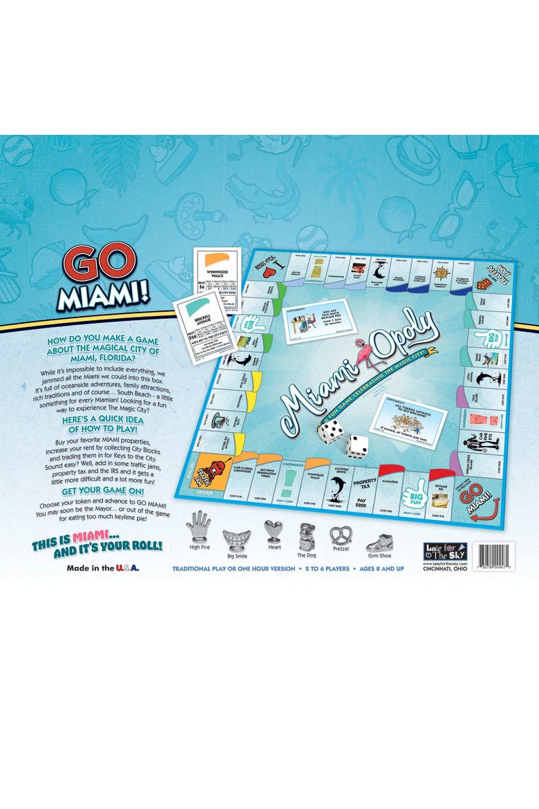 Miami Opoly Board Game, Alternate, color, Multicolored