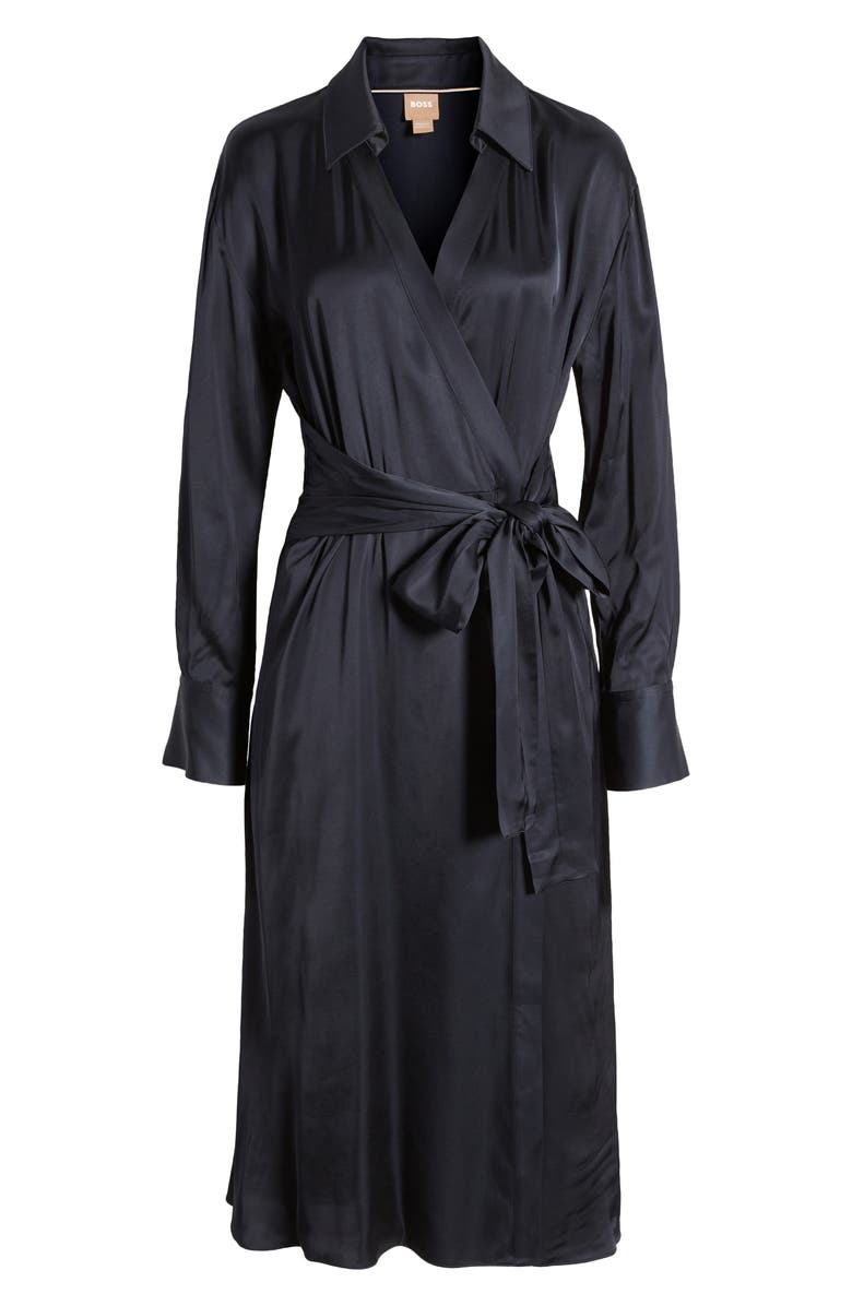 BOSS Daknota Belted Long Sleeve Dress, Alternate, color, 