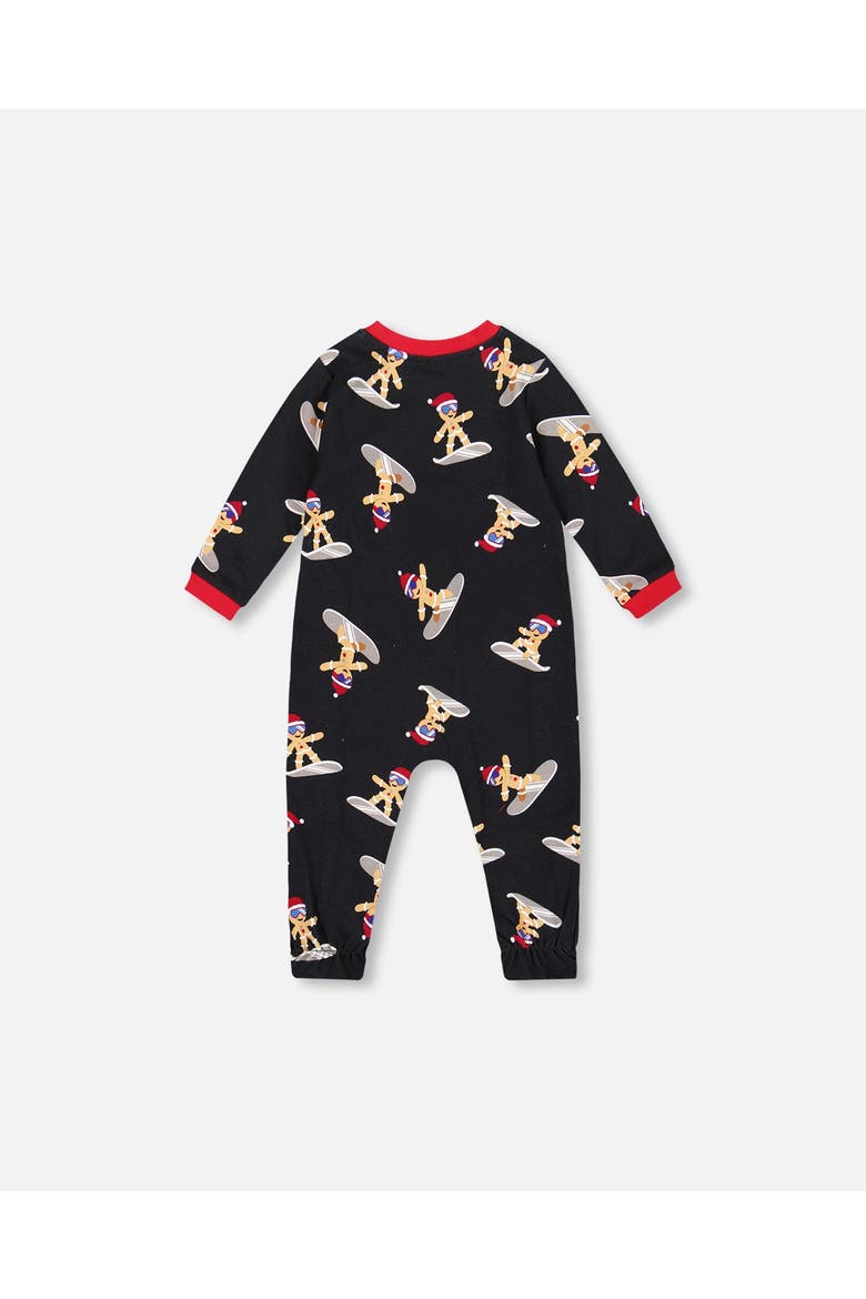 One-Piece Organic Cotton Pajama Cookie, Alternate, color, Black
