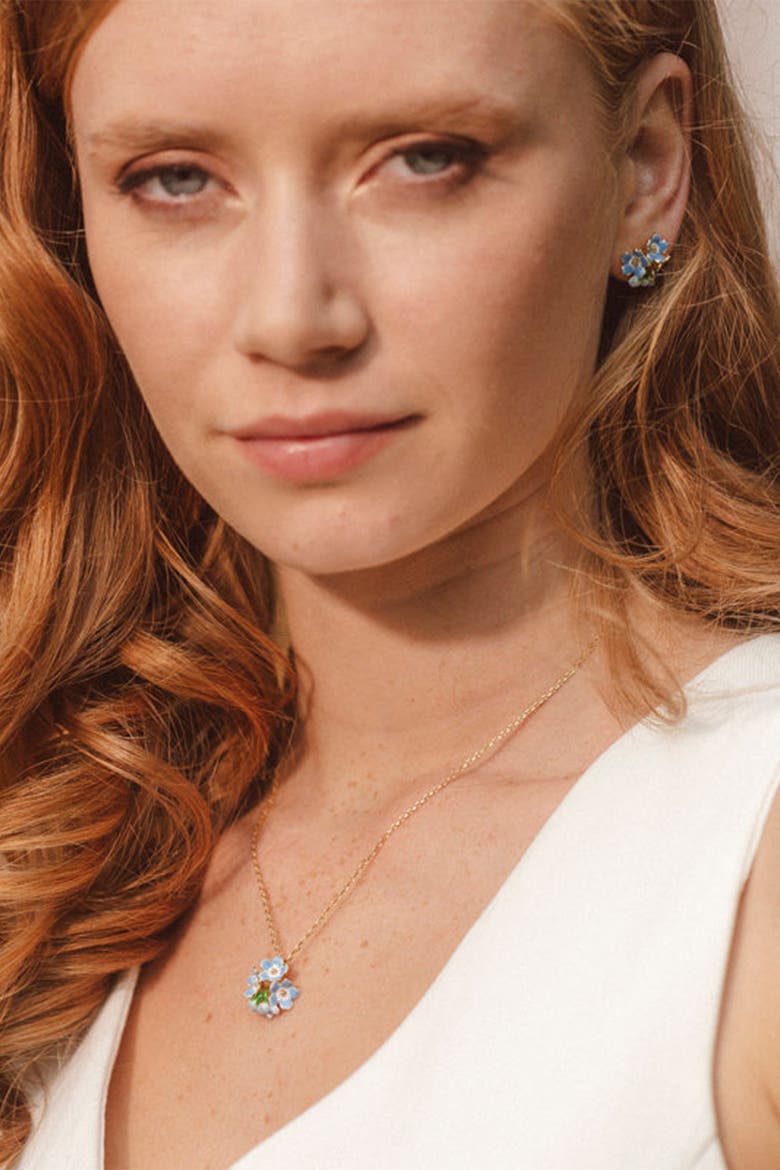 Forget Me Not 3 Cluster Pendant, Alternate, color, Blue