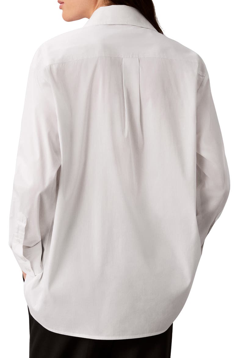 Solid Poplin Straight Hem Shirt, Alternate, color, PHOTO WHITE