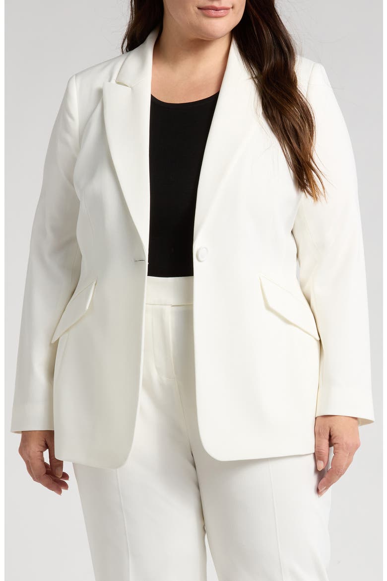 One-Button Blazer, Main, color, WHITE