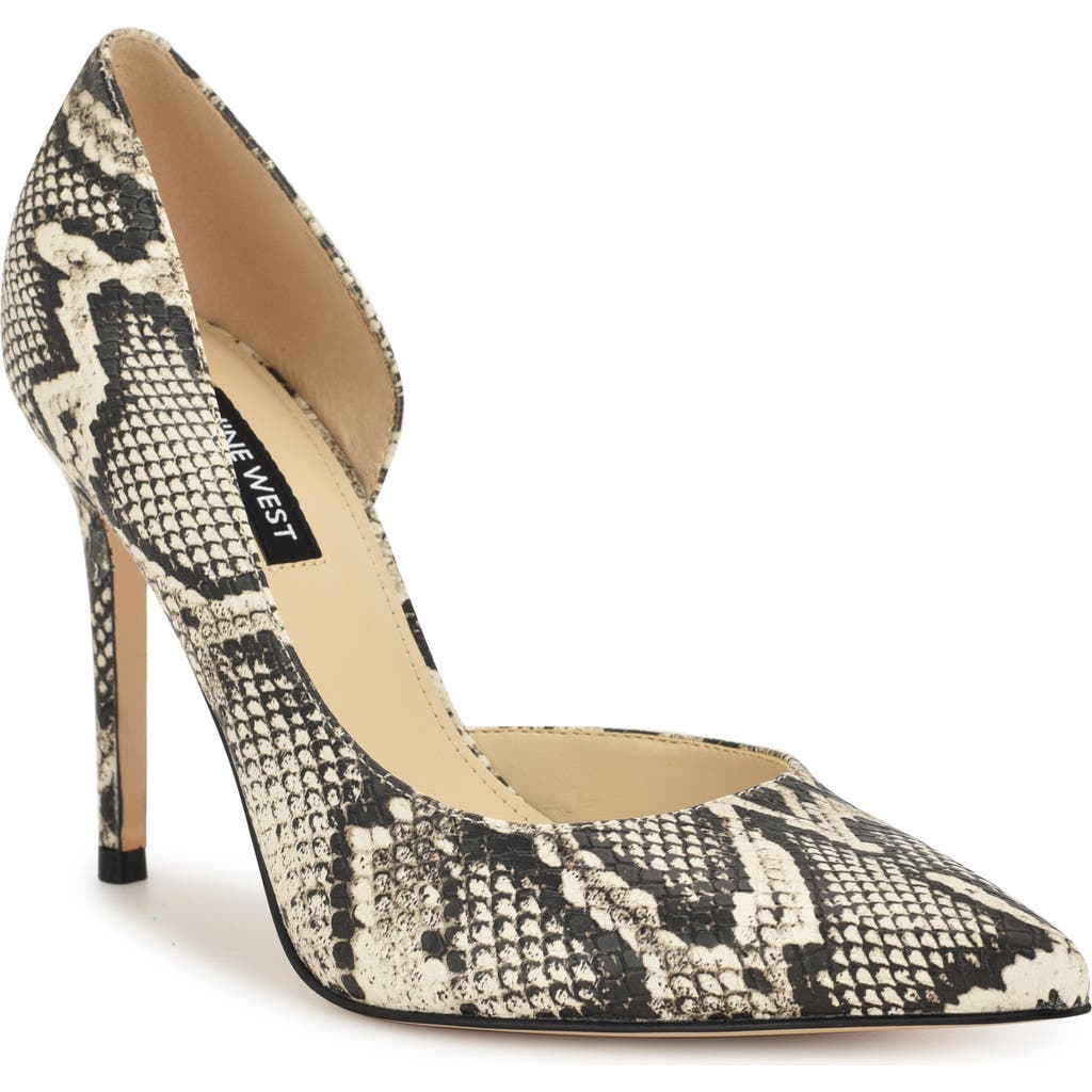 Nine West Folowe Half D'orsay Pointed Toe Pump In Gray