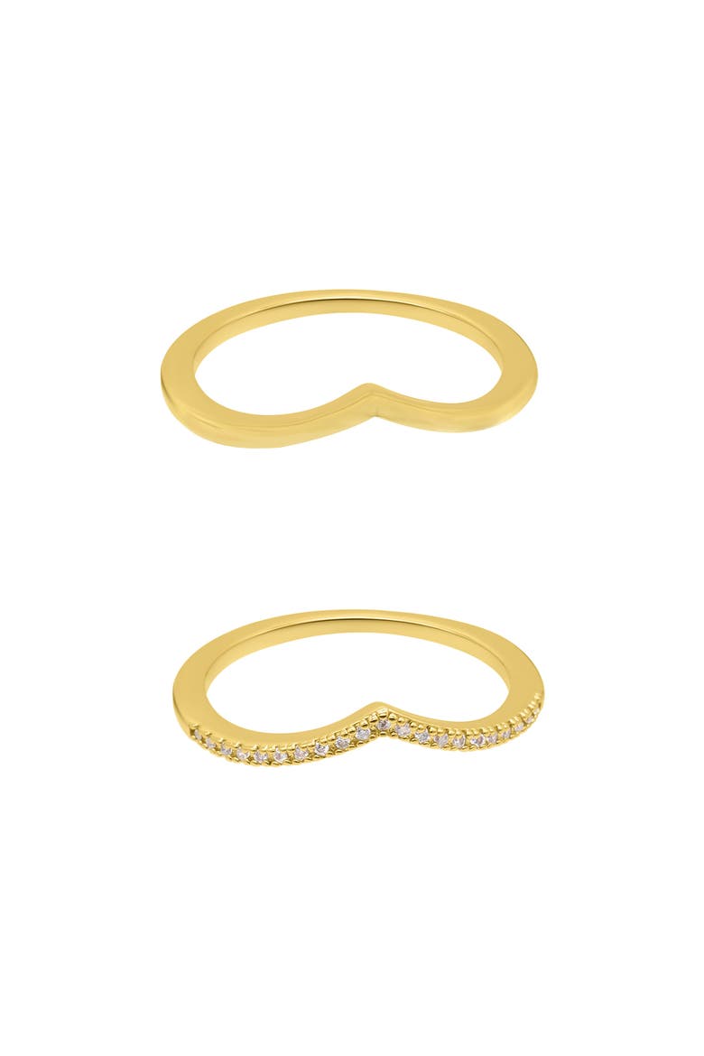 2-Piece Chevron Ring Set, Main, color, GOLD