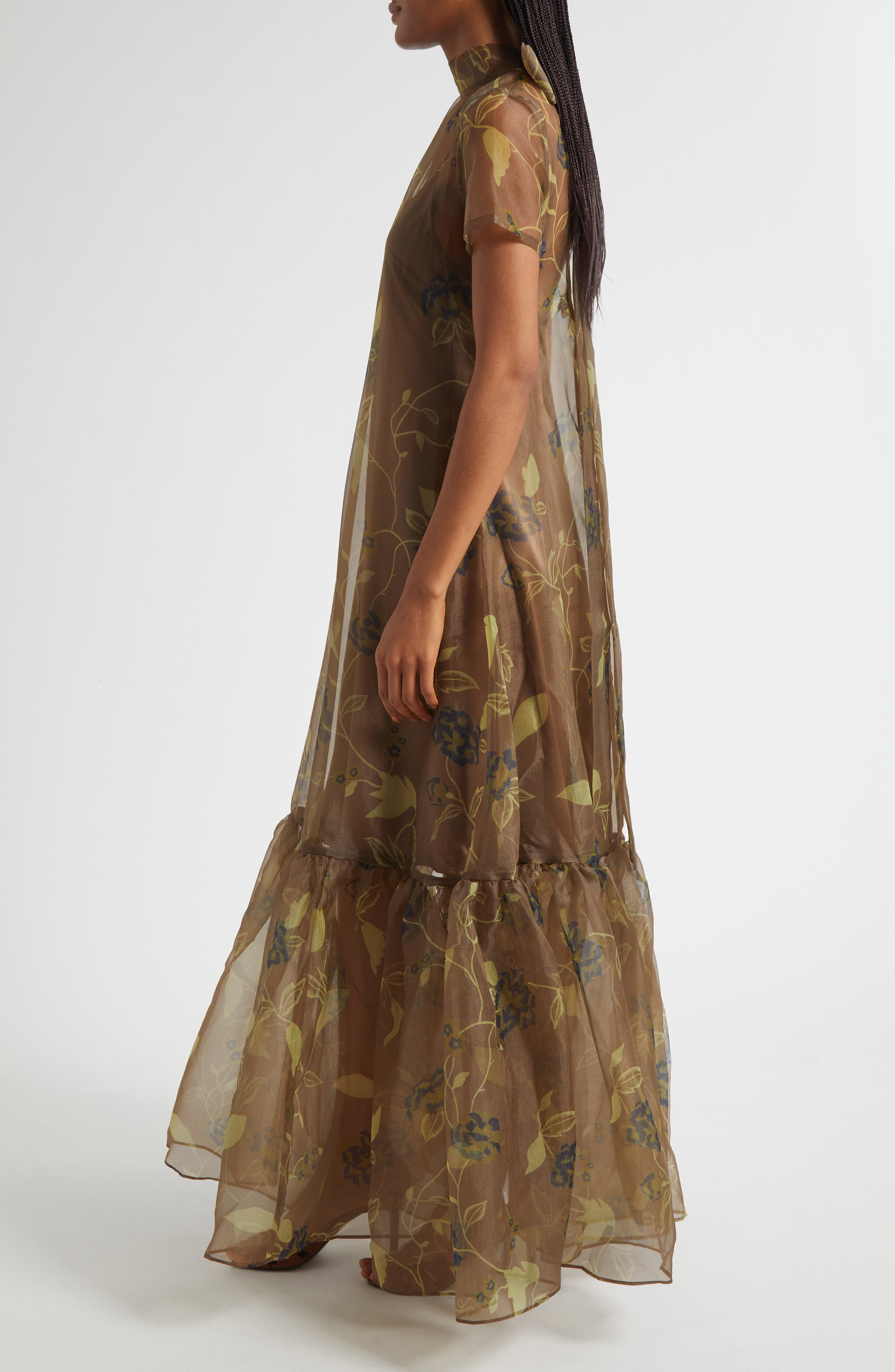 calluna dress cherry blossom ivory toile Staud Calluna Dress in California Poppy Ivory