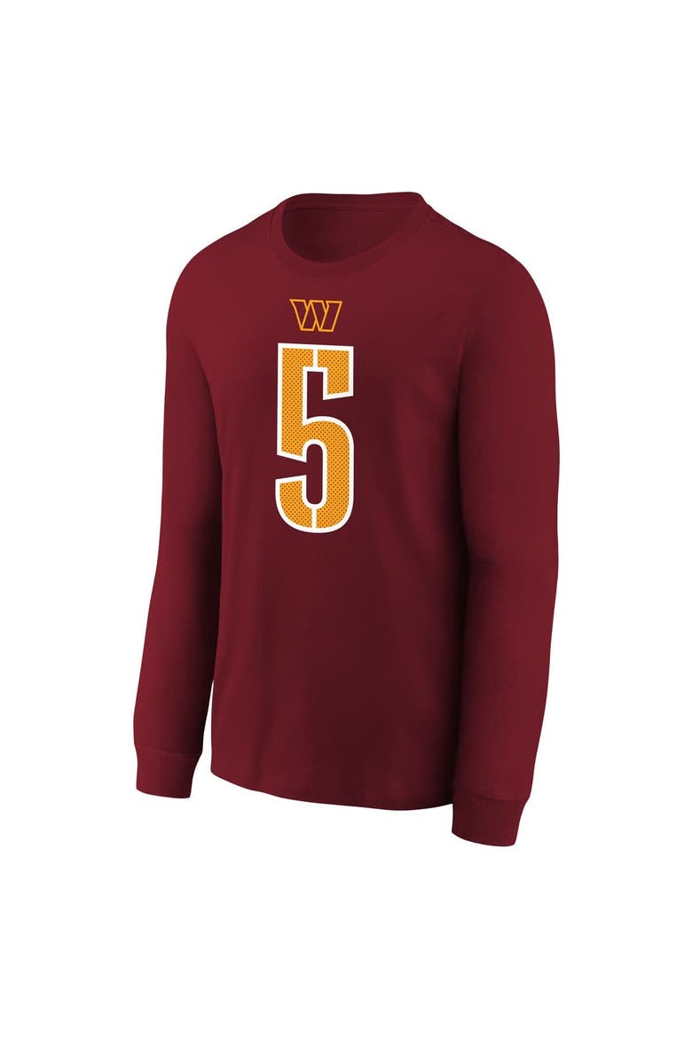 Youth Nike Jayden Daniels Burgundy Washington Commanders Player Name & Number Long Sleeve T-Shirt, Alternate, color, Burgundy