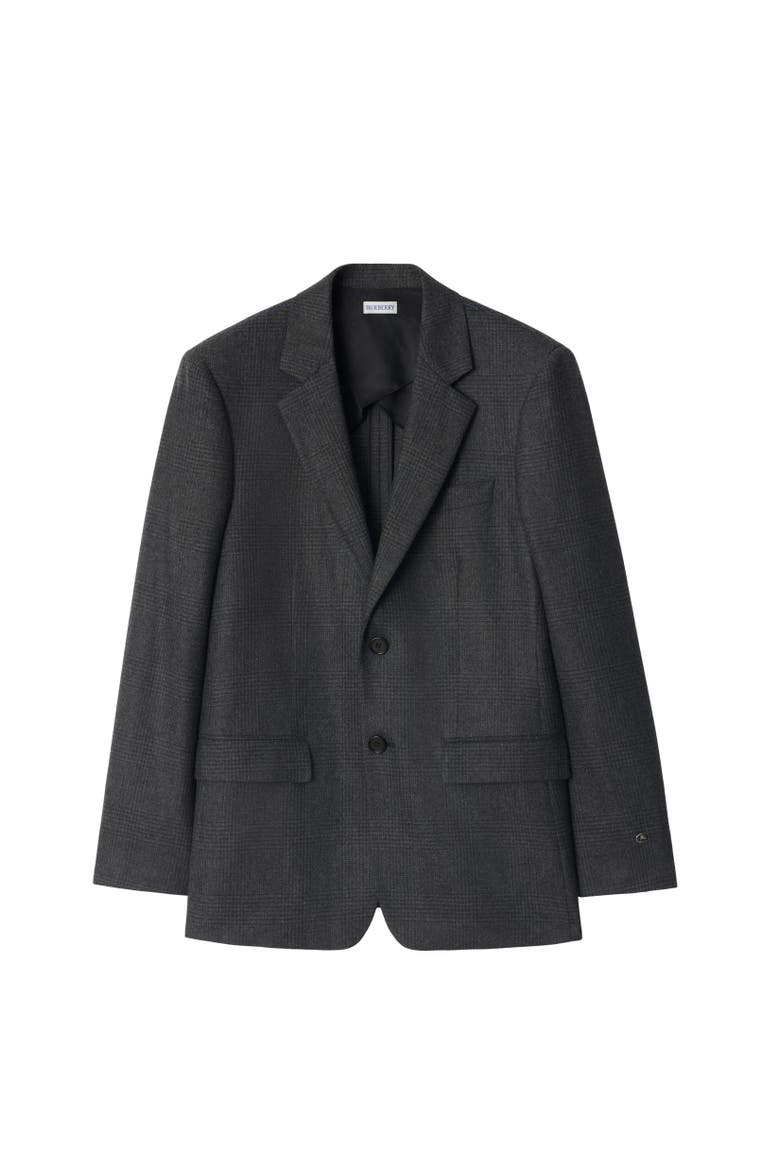 Check Wool Cashmere Tailored Jacket, Alternate, color, Loden green/highland green
