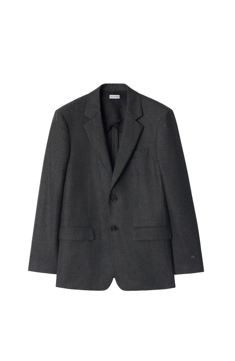Burberry Check Wool Cashmere Tailored Jacket, Alternate, color, Loden Green/Highland Green