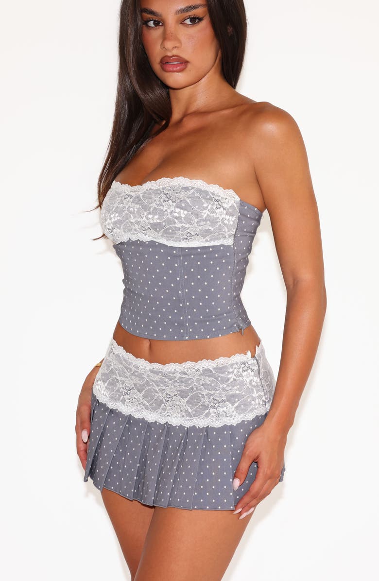 Tiger Mist Remini Pleated Lace Miniskort, Alternate, color, Grey Dot