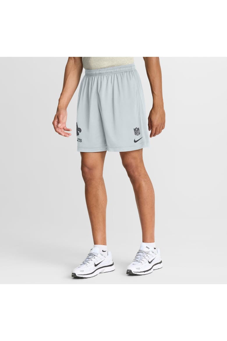 Men's Nike  Black/Platinum New Orleans Saints Sideline Standard Issue Dri-FIT Reversible Shorts, Alternate, color, Black
