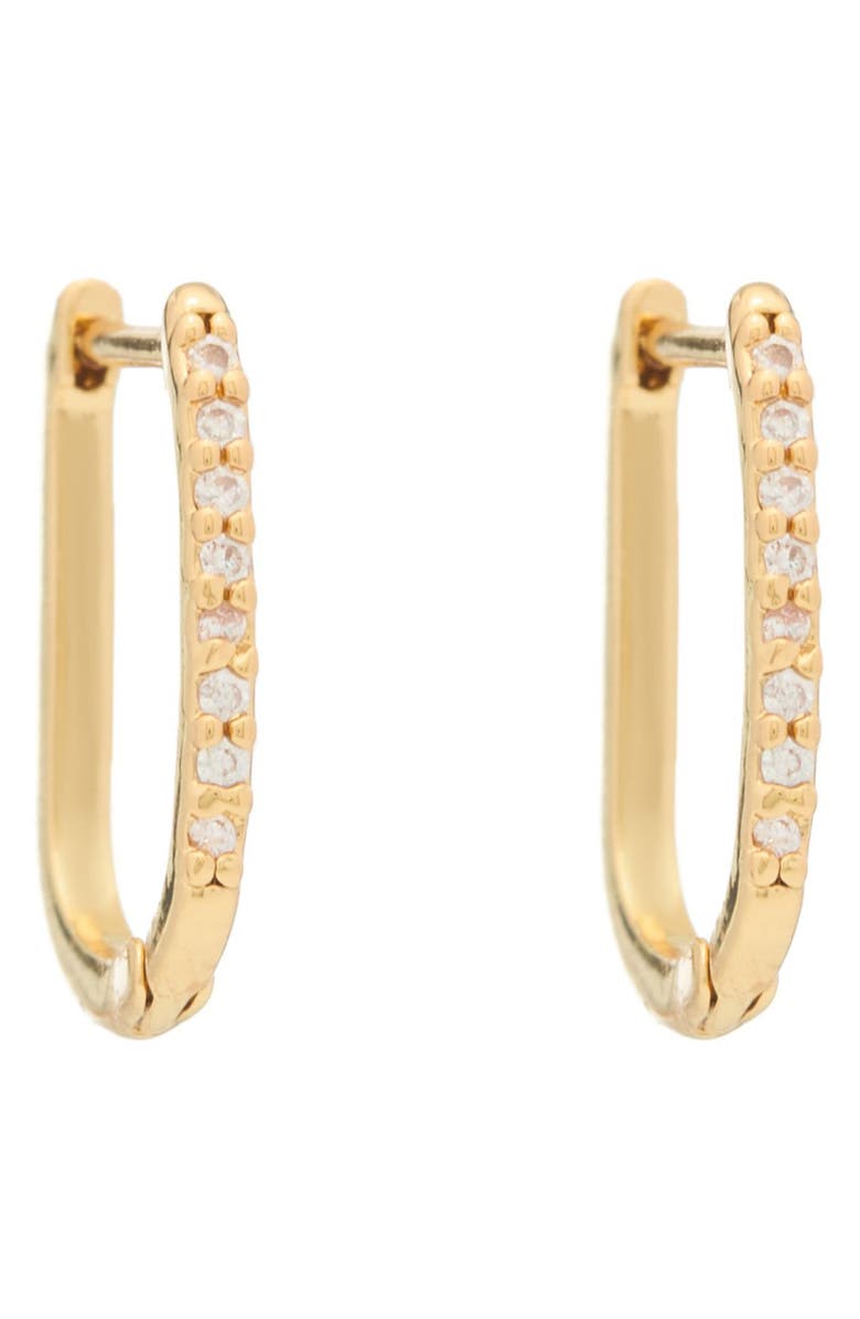 st. Moran Cubic Zirconia Pavé Hoop Earrings, Main, color, Gold