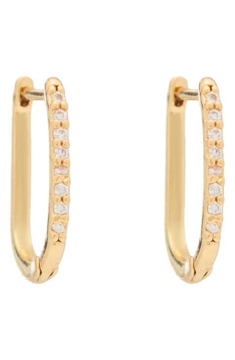 Cubic Zirconia Pavé Hoop Earrings