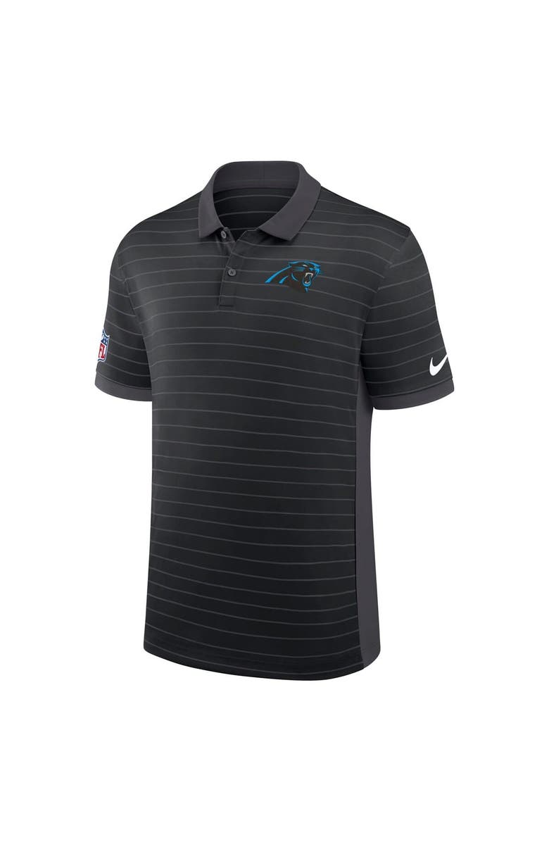 Nike Men's Nike Black Carolina Panthers Sideline Victory Stripe Performance Polo, Alternate, color, Black