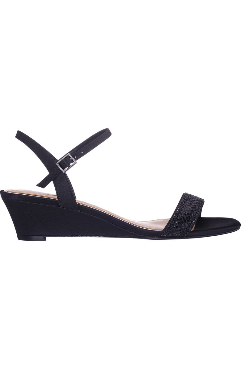 Nina Vonda Ankle Strap Wedge Sandal, Alternate, color, Black