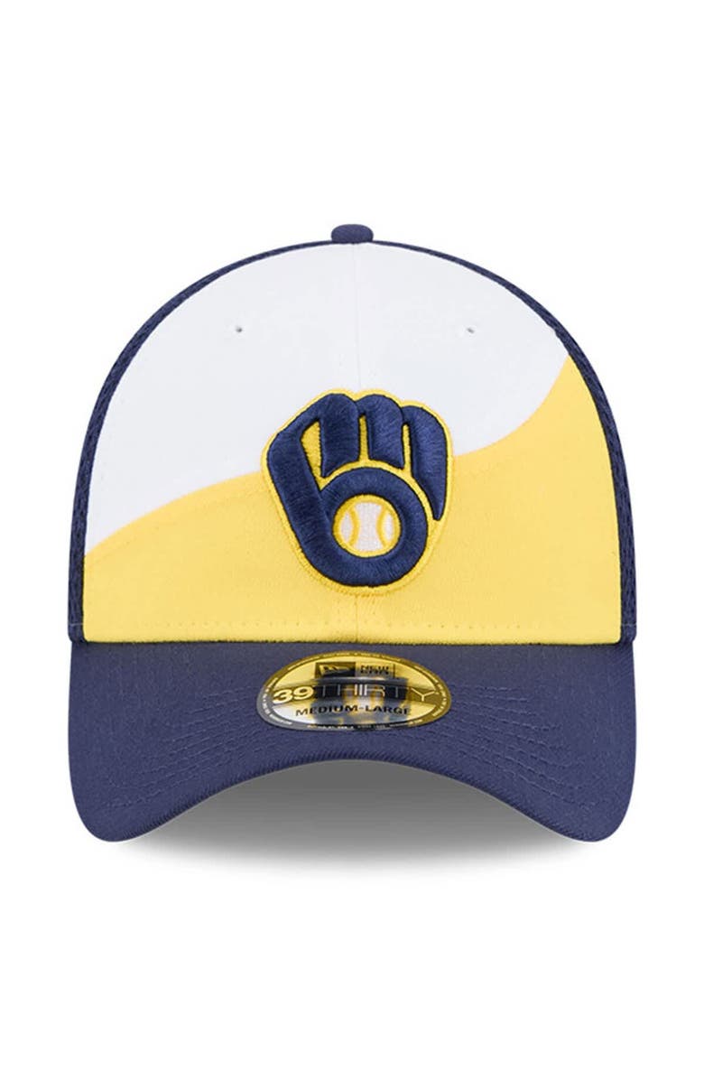 New Era Men's New Era  Yellow/Navy Milwaukee Brewers 2025 Spring Training 39THIRTY Flex Hat, Alternate, color, 