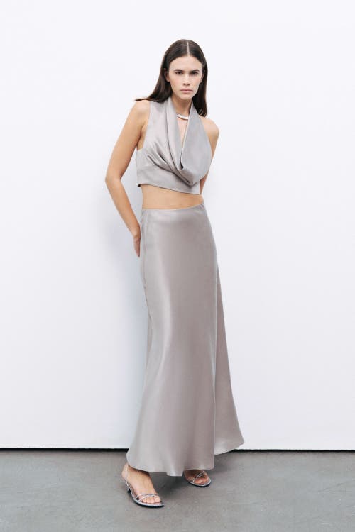 Nocturne Backless Belted Blouse In Mink