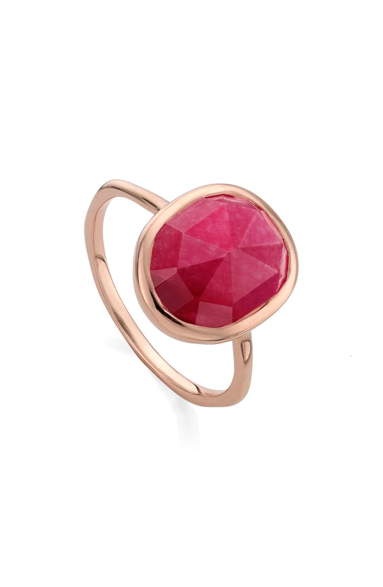 Monica Vinader Siren Medium Stacking Ring, Alternate, color, Pink Quartz/ Rose Gold