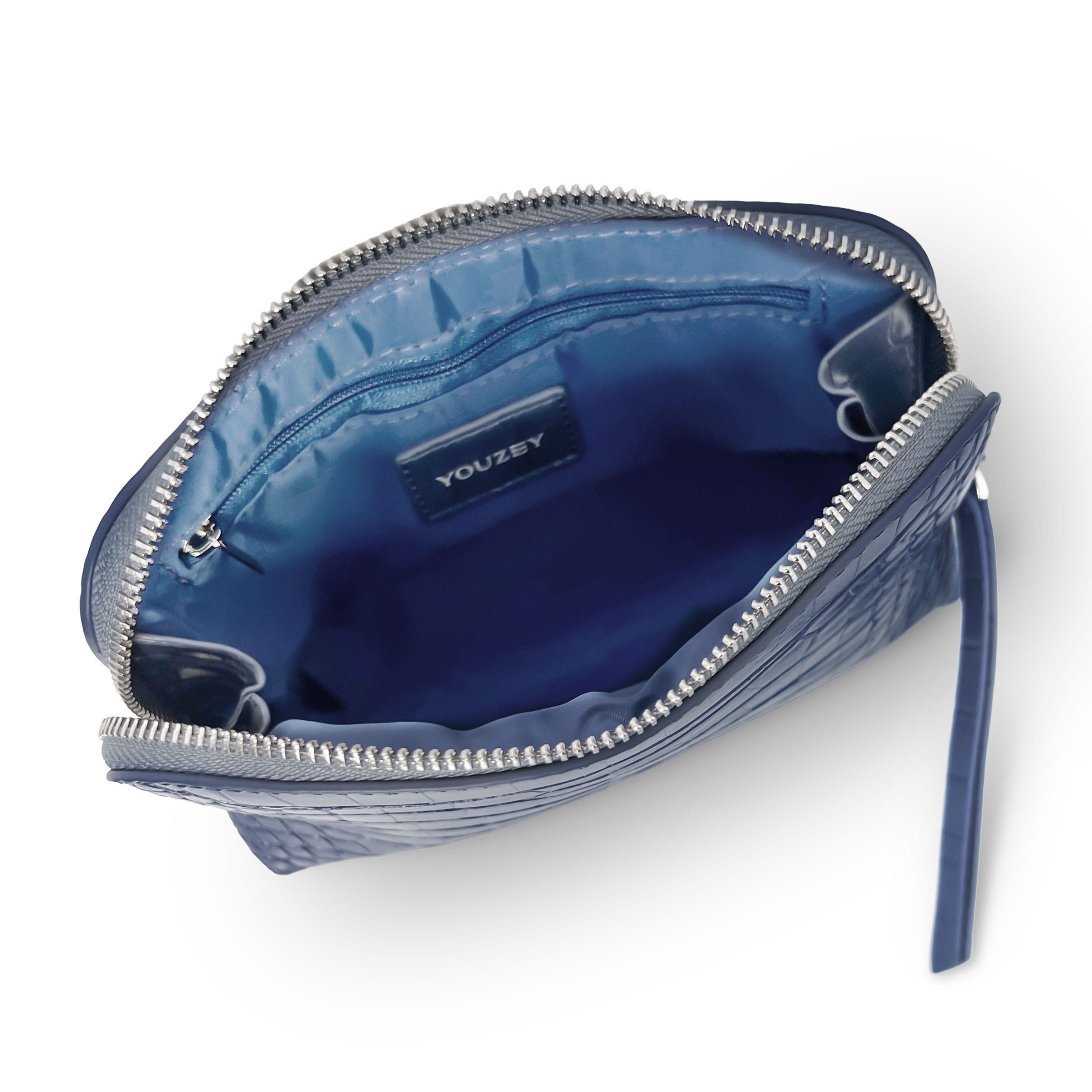 Muse Mini Croc Cosmetic Clutch, Alternate, color, Grey