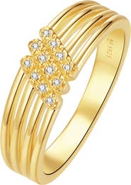 DPT Antwerp Elaine Diamond Ring | 12 natural diamonds | 925 Sterling Silver | Ring | 7 | Yellow 18k-Gold Plated