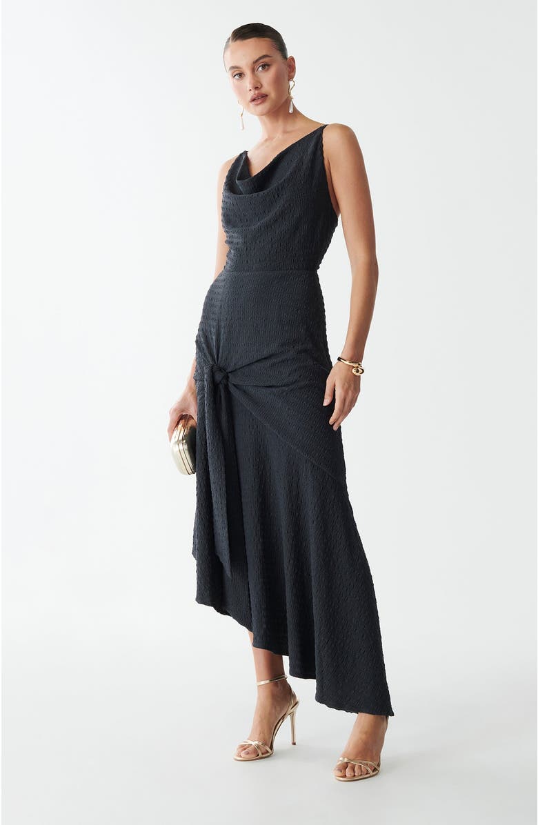 SAVEL Leo Midi Dress, Alternate, color, Charcoal