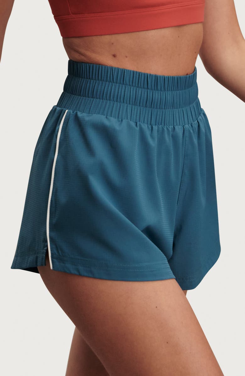 Varley Kallin Piped Running Shorts, Alternate, color, Mallard Blue