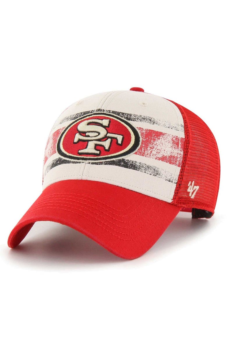 '47 Men's '47 Cream San Francisco 49ers Breakout MVP Trucker Adjustable Hat, Main, color,