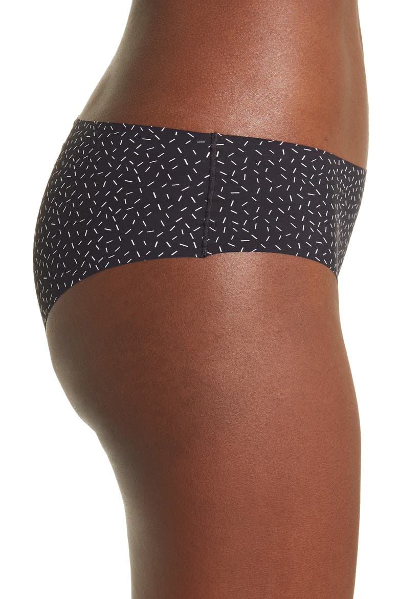 Litewear Cut Anywhere Hipster Panties, Alternate, color, BLACK TIC TOSS PRINT