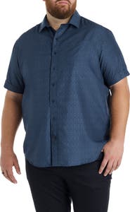 Synrgy by DXL Big & Tall Tribal Print Microfiber Sport Shirt