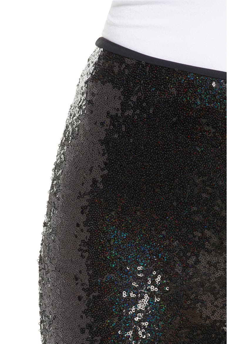 High Waist Sequin Leggings, Alternate, color, BLACK