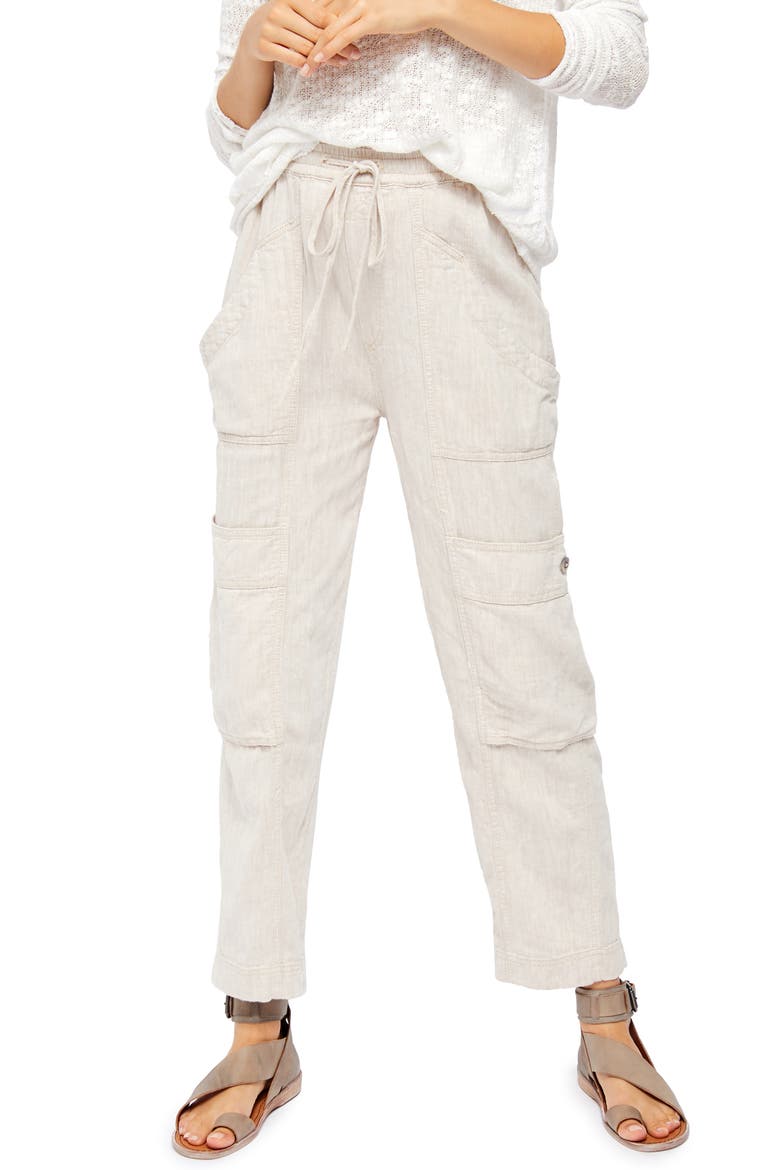 Feelin' Good Linen Blend Utility Pants, Main, color, NATURAL