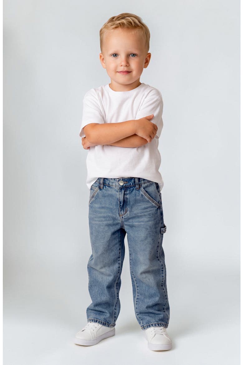 Kids' Rebel Relaxed Straight Leg Jeans, Alternate, color, MED WASH
