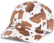 BCBGeneration Cow-Print Faux-Hair Baseball Cap