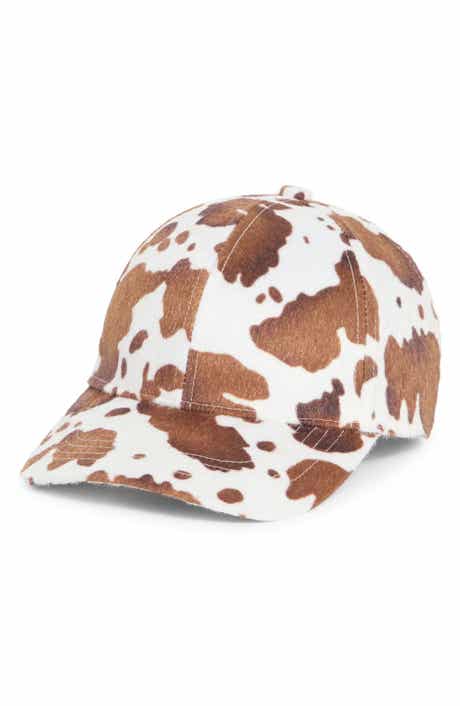 BCBGeneration Cow-Print Faux-Hair Baseball Cap