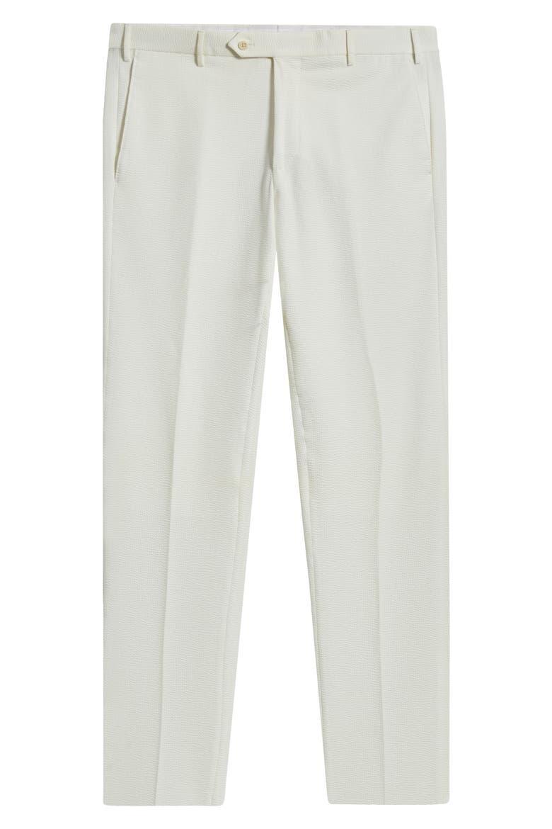 Parker Flat Front Stretch Cotton Pants, Main, color, WHITE