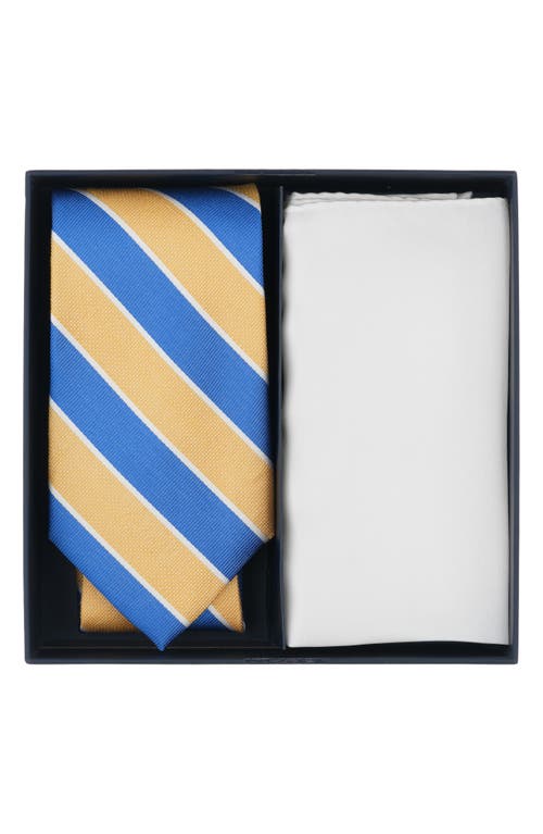 Brooks Brothers Striped Silk Tie & Pocket Square Boxed Set