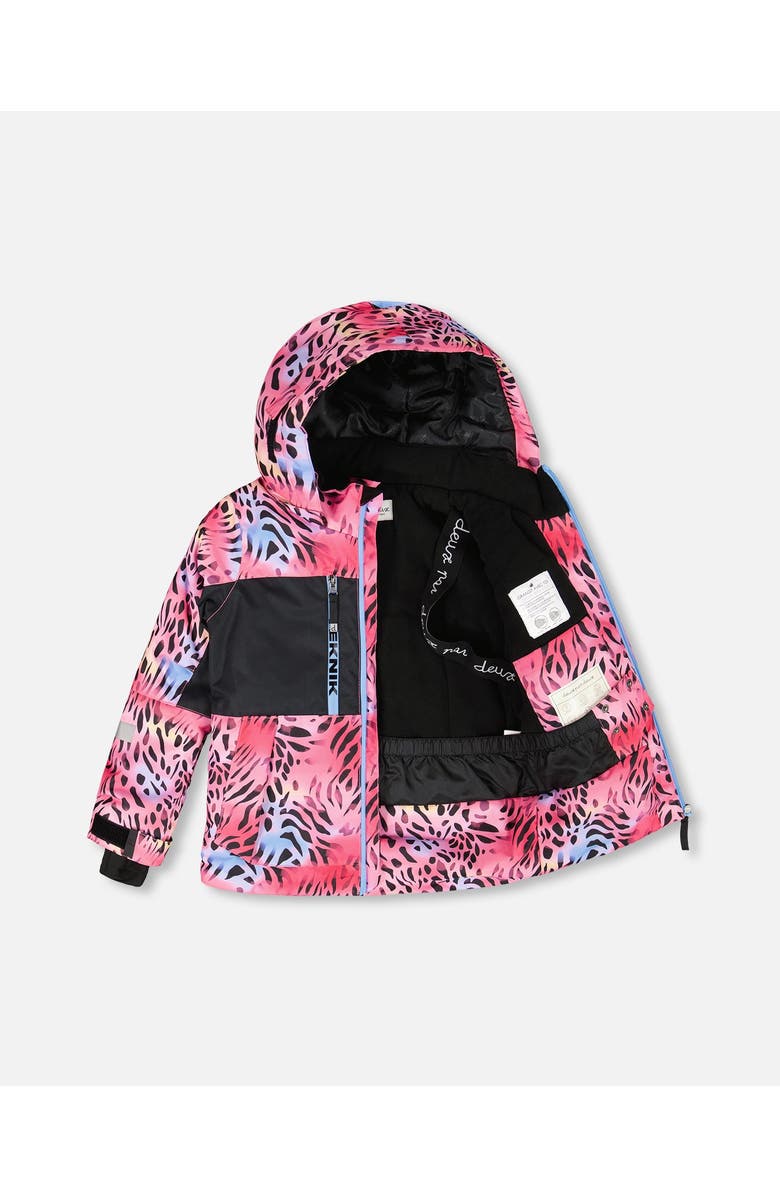 Deux par Deux Girl Two-Piece Teknik Snowsuit, Main, color, Multicolor Leopard And Zebra