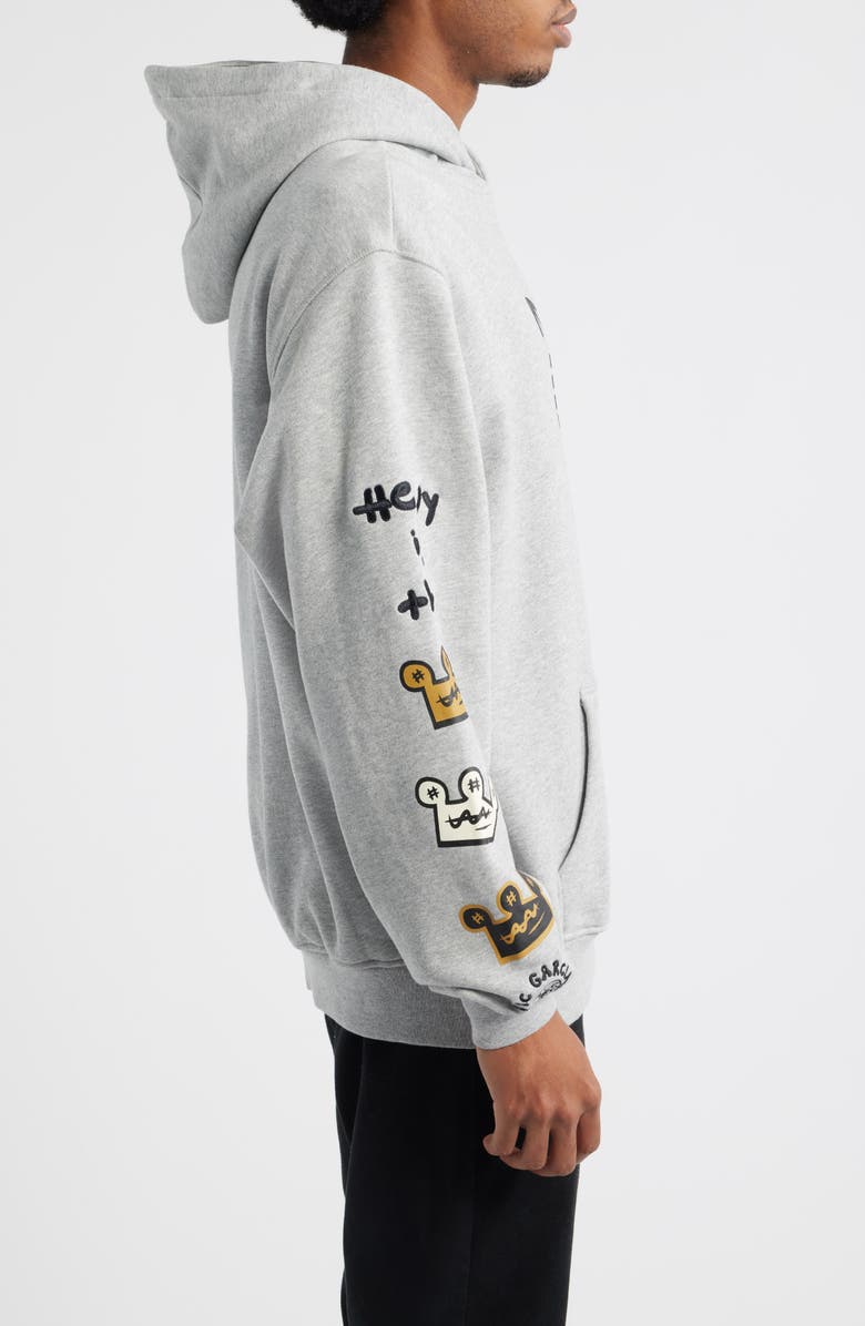 VIC GARCIA WORLD Heavy Is the Crown Graphic Hoodie, Alternate, color, Heather Gray