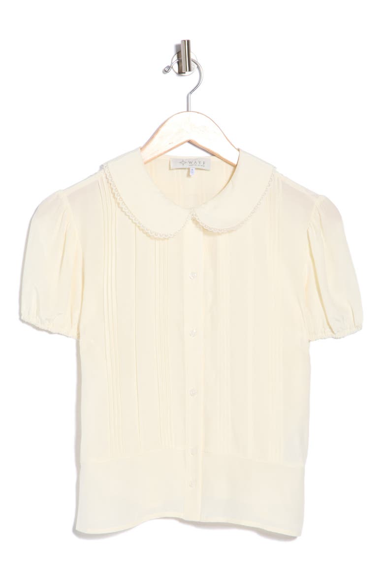 Puff Sleeve Pintuck Top, Main, color, OFF WHITE