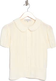 WAYF Puff Sleeve Pintuck Top