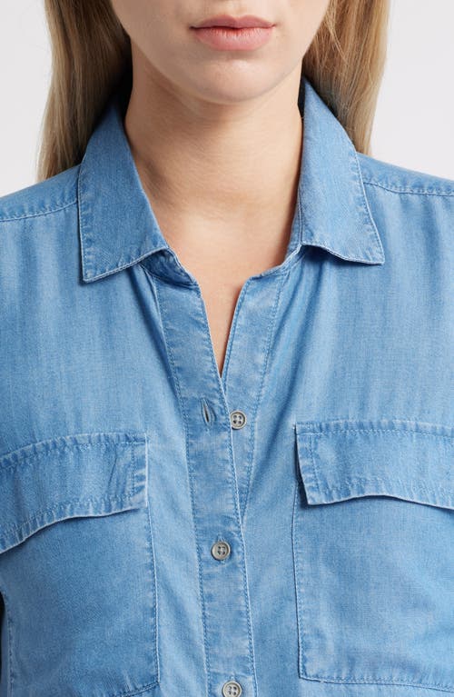 Beachlunchlounge Beatrix Denim Button-up Shirt In Blue