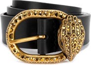 Kurt Geiger London Jewel Buckle Leather Belt
