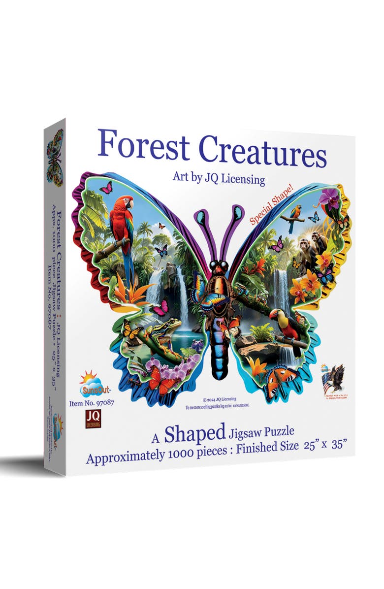 Sunsout Forest Creatures 1000 piece Jigsaw Puzzle for Adults Special Shape, Main, color, Multicolor