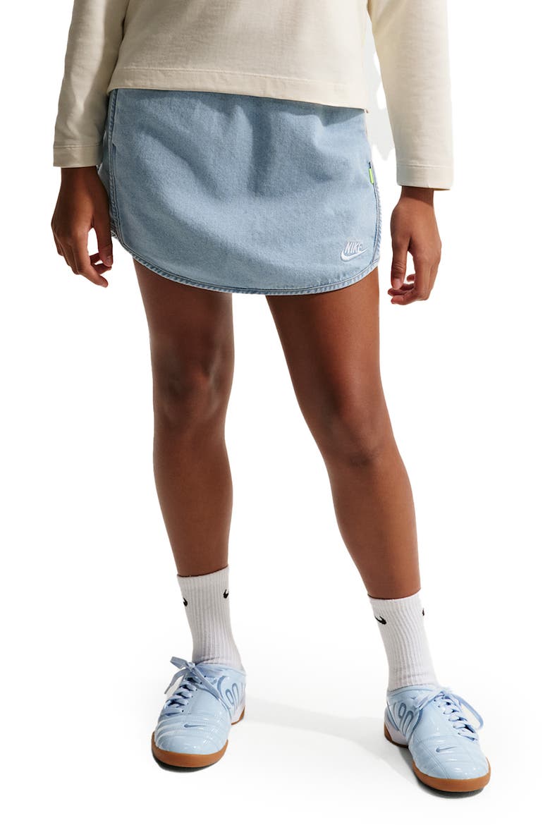 Kids' Two-Tone Denim Skirt, Main, color, LIGHT ARMORY BLUE/ WHEAT