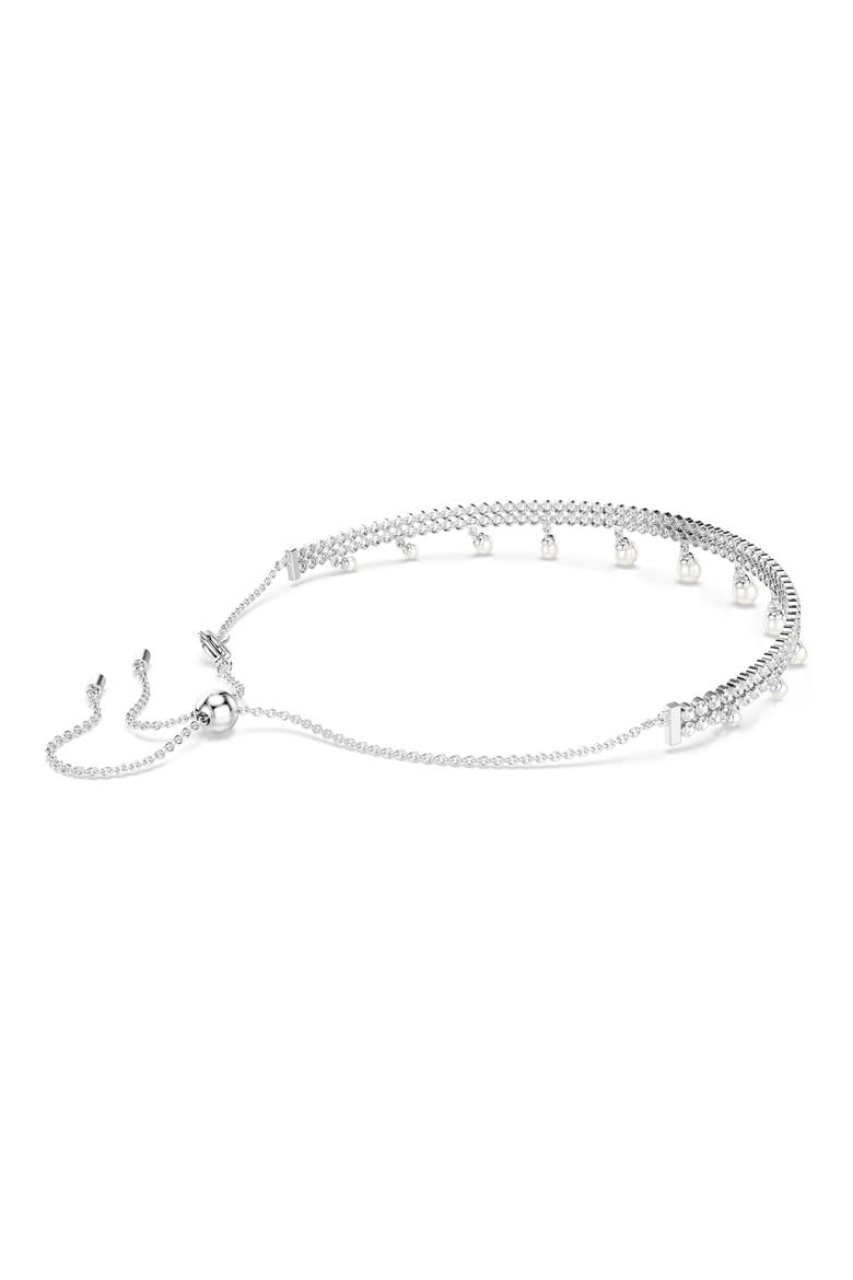 x Ariana Grande Crystal & Faux Pearl Choker, Alternate, color, WHITE