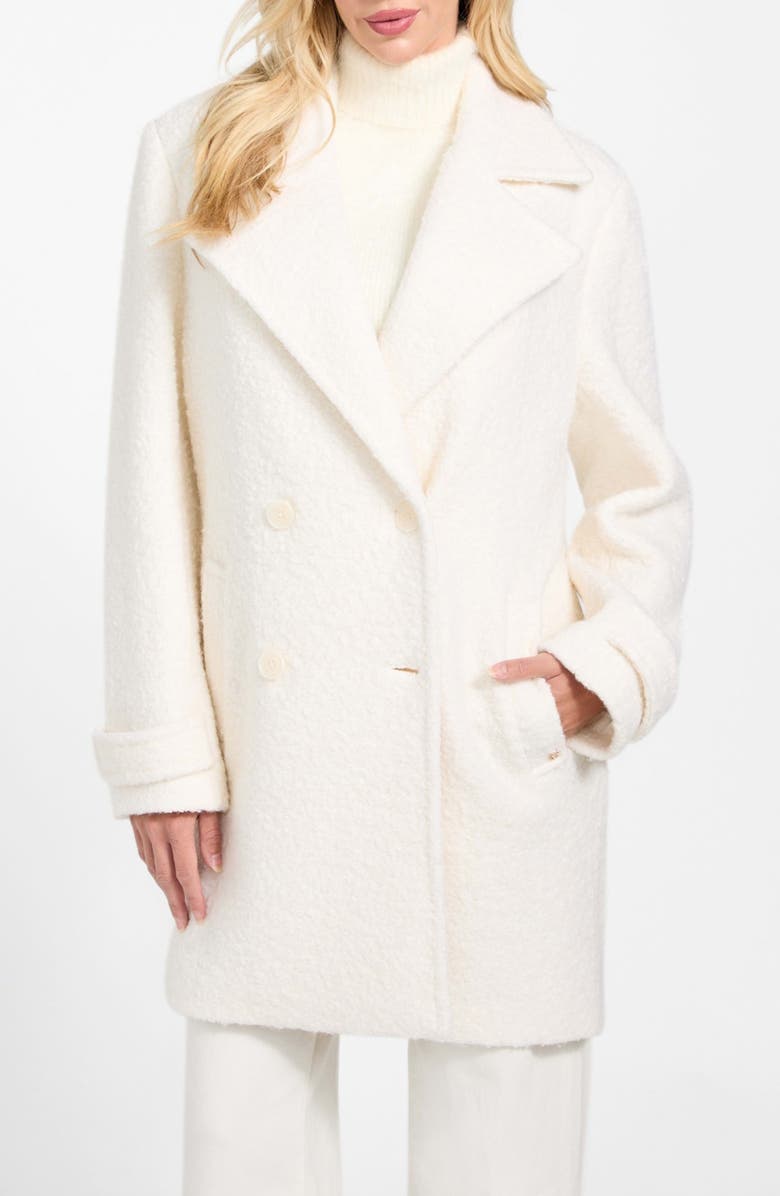 GUESS Leona Wool Blend Peacoat, Main, color, White