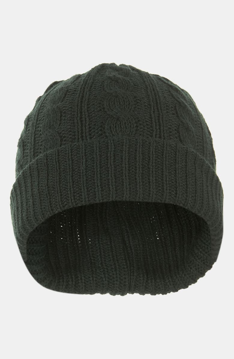Topman Cable Knit Cap, Alternate, color,