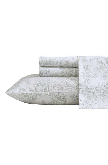 Stone Cottage Hawley Floral Print 200 Thread Count Cotton Percale Sheet Set In White