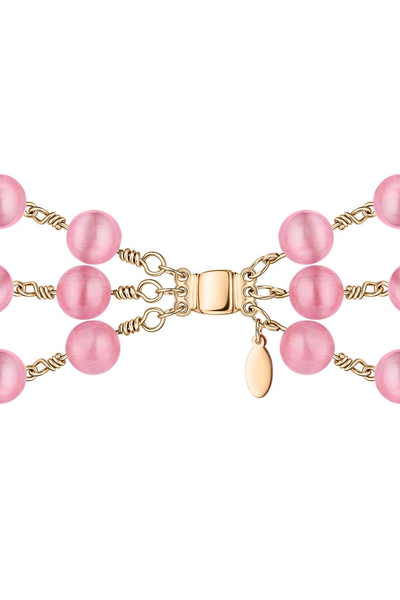 Rosado Pink Glass Bead 3-Strand Bracelet, Alternate, color, Pink
